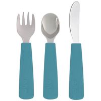 We Might Be Tiny Stainless Steel Toddler Cutlery Set - Blue Dusk